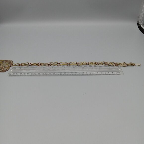 Casa Maya Aztec Tribal Monkey Mexico Brass Copper Necklace Pendant VTG Estate - Picture 10 of 11